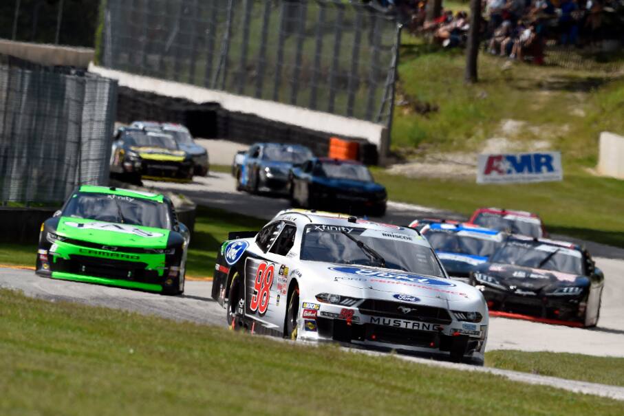 Stewart-Haas Racing's Chase Briscoe (seventh) and Cole Custer (10th) gave Ford three top-10 cars. Stewart-Haas Racing's Chase Briscoe (seventh) and Cole Custer (10th) gave Ford three top-10 cars.